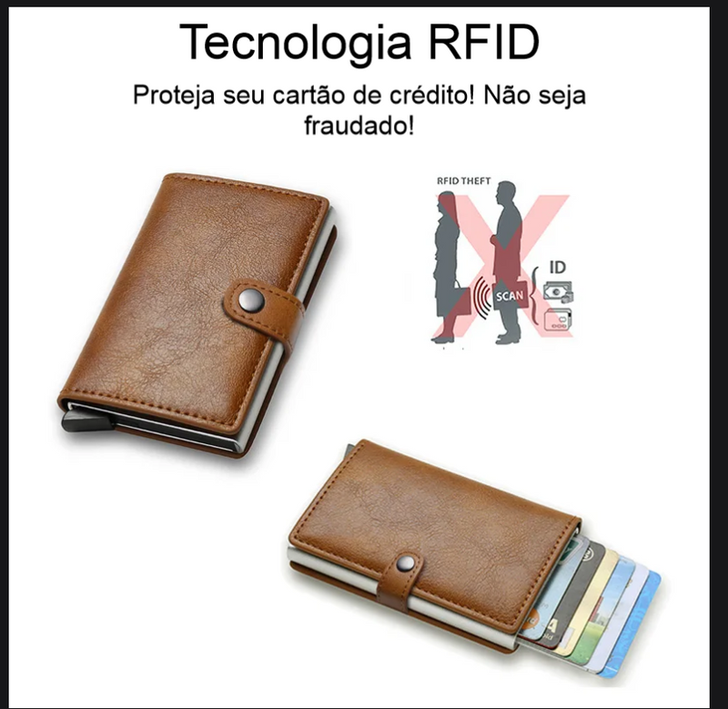 Carteira RFID Anti-Fraude SafeLock